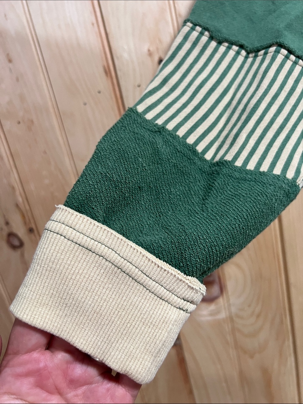 We The Free Olive Green and Cream Collared Pullover - Picture 5 of 7